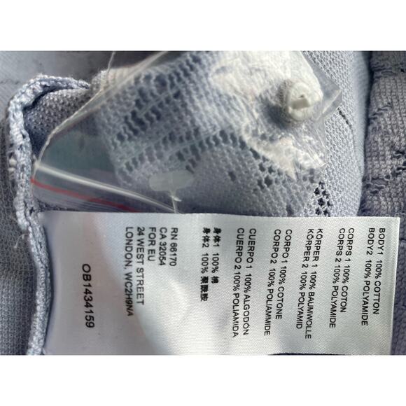 Free People Women’s Madonna Semi-Sheer Lace Cropped Top Blouse Lilac Size XL - Picture 9 of 9